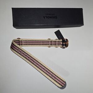 Shinola Women's Pink and Tan Striped Watch Strap New